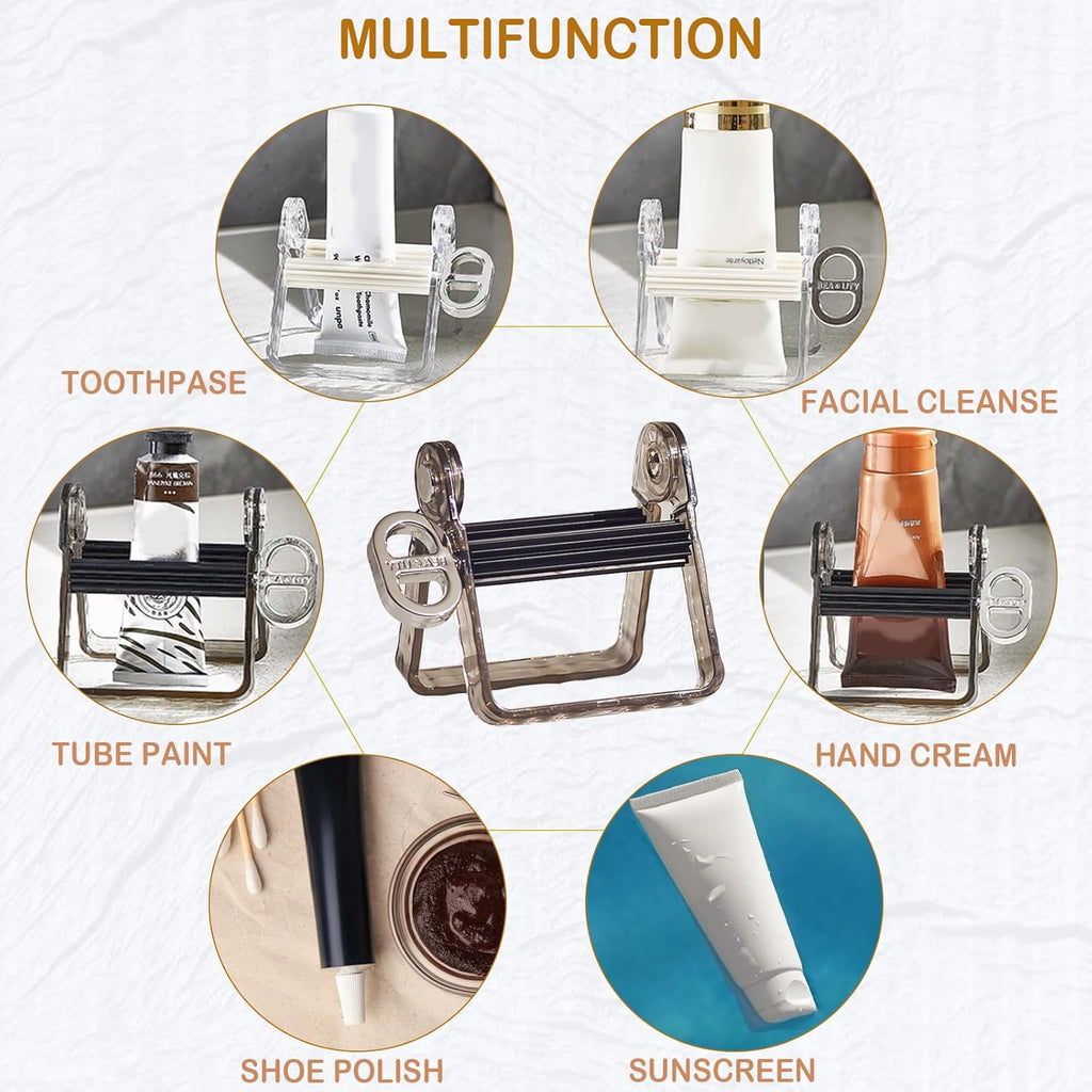 2-Pack Plastic Tube Squeezer Roller – Durable Tube Wringer for Paint, Toothpaste, Hair Color – Perfect for Artists, Salons & DIY (Black and White)