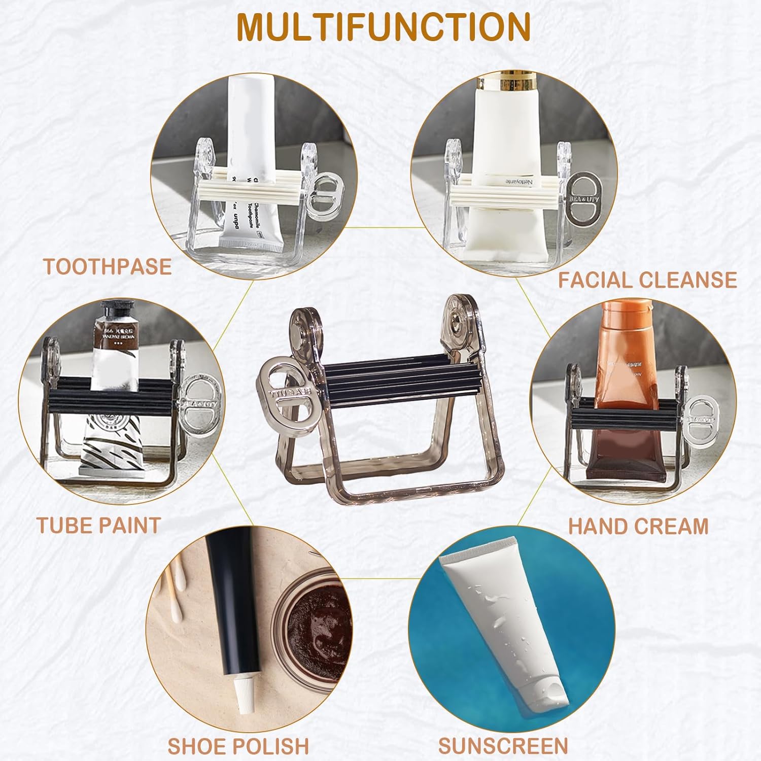 2-Pack Plastic Tube Squeezer Roller – Durable Tube Wringer for Paint, Toothpaste, Hair Color – Perfect for Artists, Salons & DIY (Black and White)