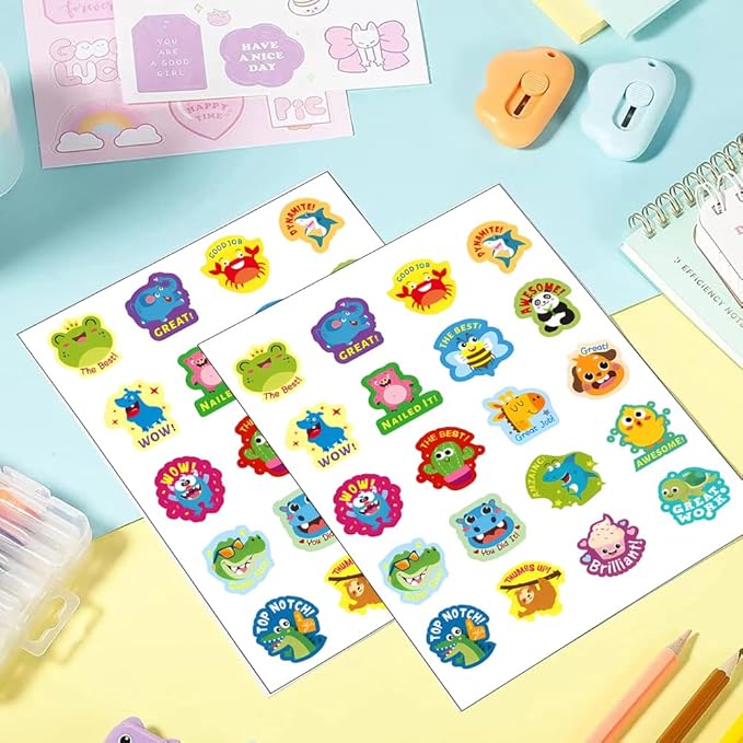120 Pieces Teacher Stickers for Grading, Reward and Good Job Stickers for Students and Kids(3, 120)