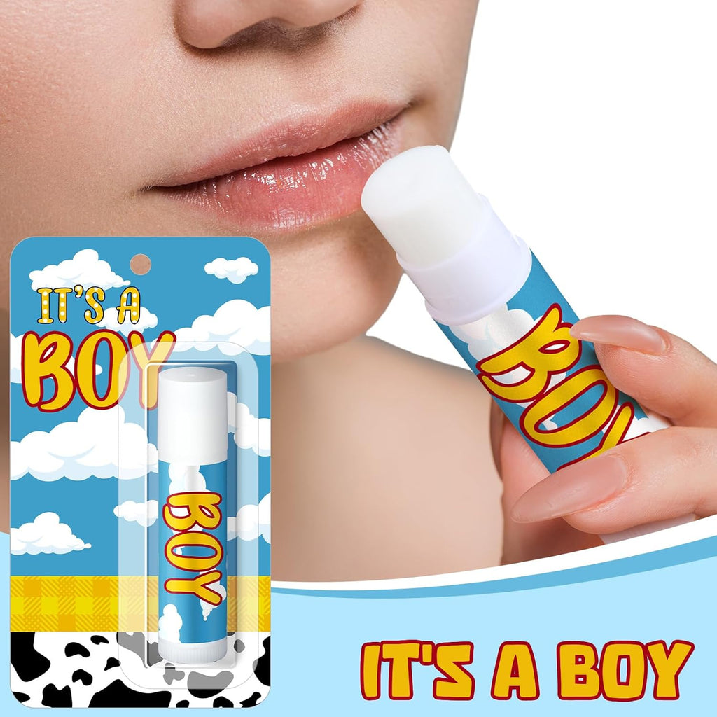 30 Pack It's a Boy Story Baby Shower Games Prizes Party Gifts Bulk Cow Lip Balms Favors for Winners Adults Guests Gender Reveal Favors Decorations Baby Shower Souvenirs Gift Bags Stuffers