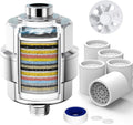 20-Stage Shower Filter-Shower Head Filter for Hard Water, with 5 Replaceable Cartridges, High Output Shower Water Filter for Removing Chlorine and fluoride, Polished Chrome
