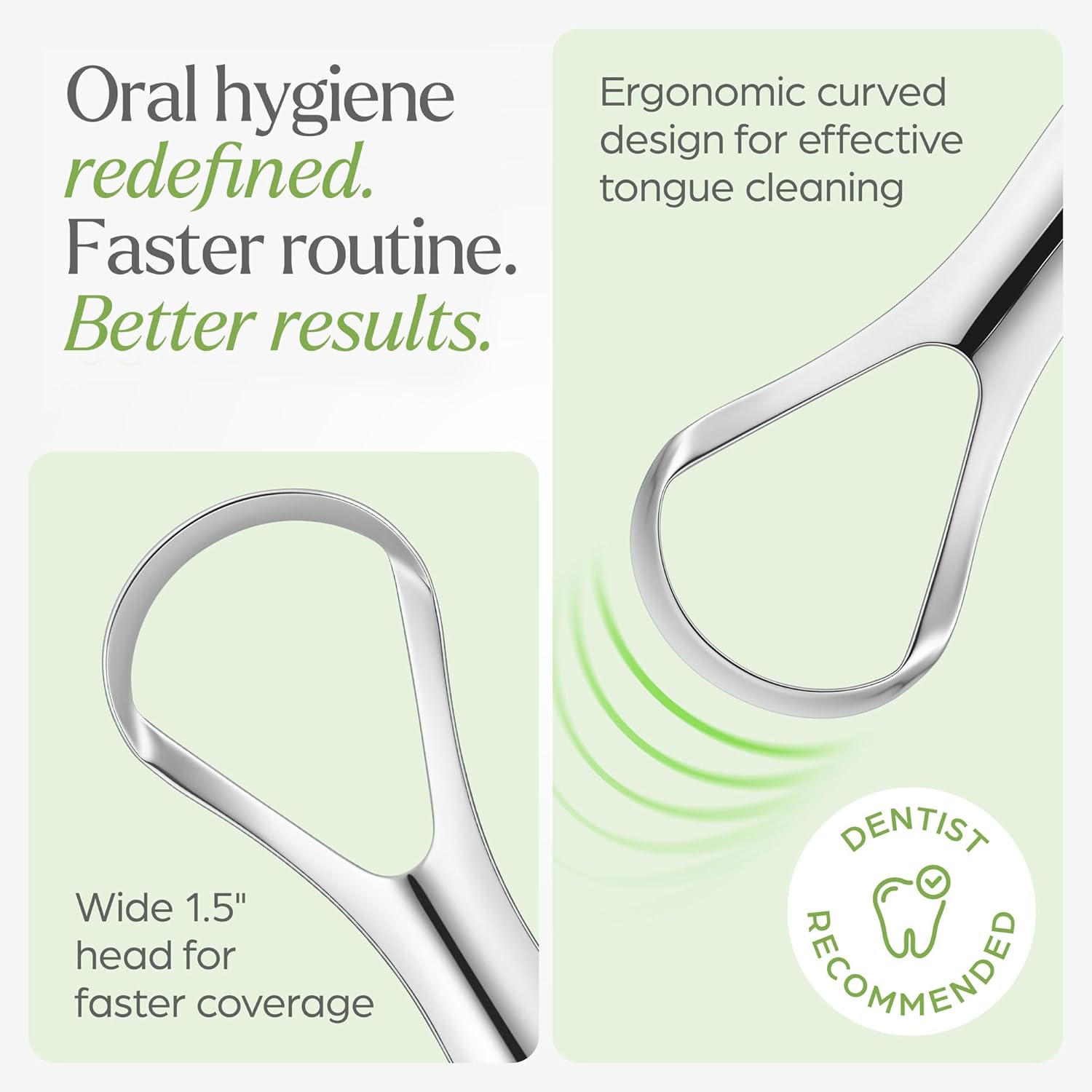 Tongue Scraper for Adults with Holder (2 Pack) - Metal Tongue Scraper for Tongue Cleaning and Reducing Bad Breath - Stainless Steel Tongue Scraper for Adults, Tongue Cleaner for Adults