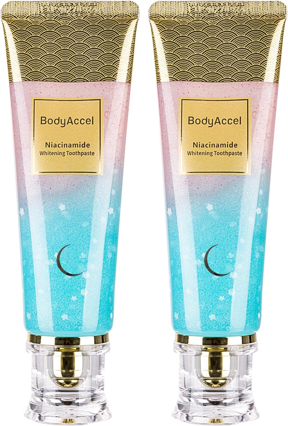 BodyAccel Niacinamide Whitening Toothpaste – Natural Whitening Toothpaste with Niacinamide, Gentle Formula for Brighter Teeth & Fresh Breath, 2-Pack (2)