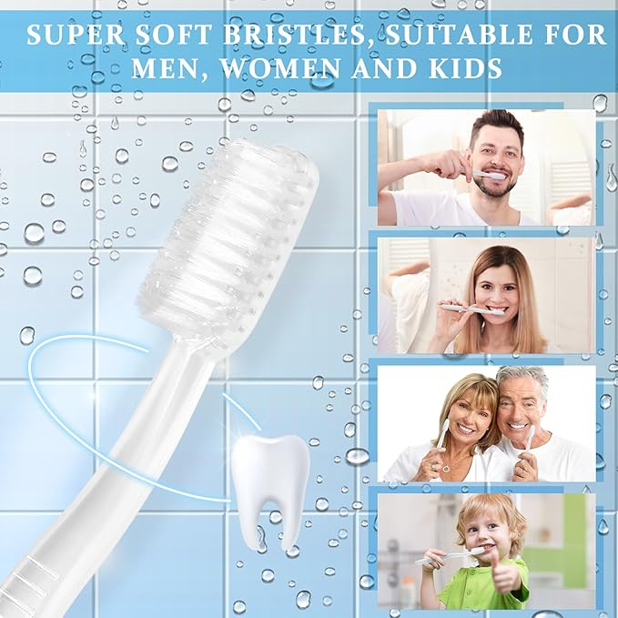 Tioncy 500 Pack Prepasted Disposable Toothbrushes Individual Wrapped Toothbrushes Soft Bristle Travel Toothbrush Single Use Wrapped for Hotel, Camp, Travel and Gift for The Homeless