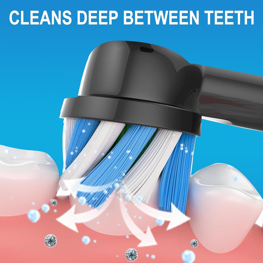 Replacement Toothbrush Heads for Oral B Pro 1000 Replacement Heads,Braun Replacement Brush Heads Refill Compatible with Genius X,Smart 1500,Pro 5000,16 Count,Black