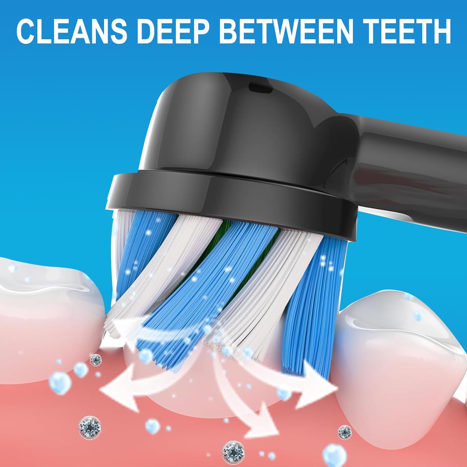 Replacement Toothbrush Heads for Oral B Pro 1000 Replacement Heads,Braun Replacement Brush Heads Refill Compatible with Genius X,Smart 1500,Pro 5000,16 Count,Black