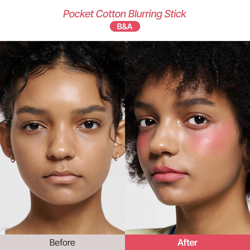 2aN Pocket Cotton Blurring stick (05 Ruddy Cherry, 0.12oz) – 2-in-1 Lip and Cheek Soft Blur Stick, Cloudy Matte Finish, Tone-on-Tone Makeup, Lightweight Watercolor Texture
