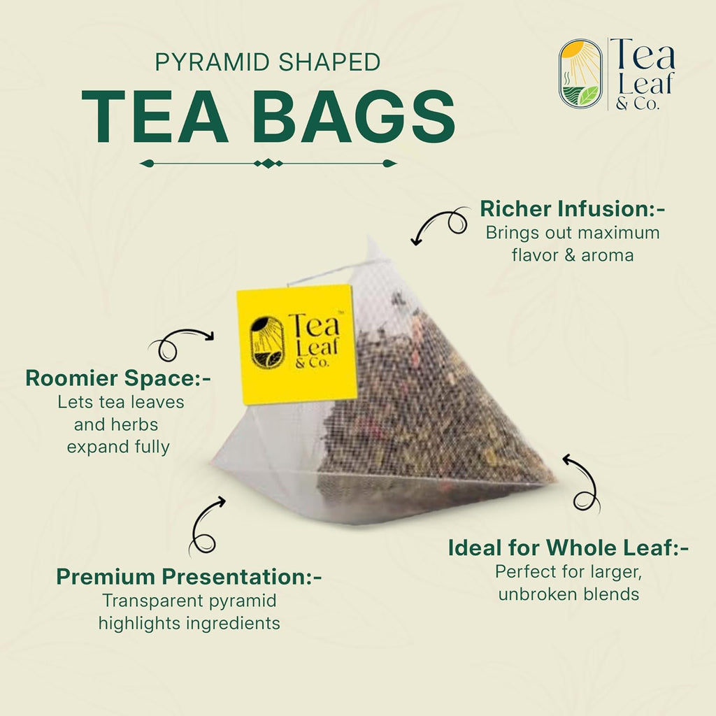Tealeaf & Co. Pure Mint Herbal Tea Bags Blended with Fresh Herbs - Spearmint & Peppermint Tea - Contains Low Caffeine - Gluten Free - 100 Teabags (7.055oz/200gm)