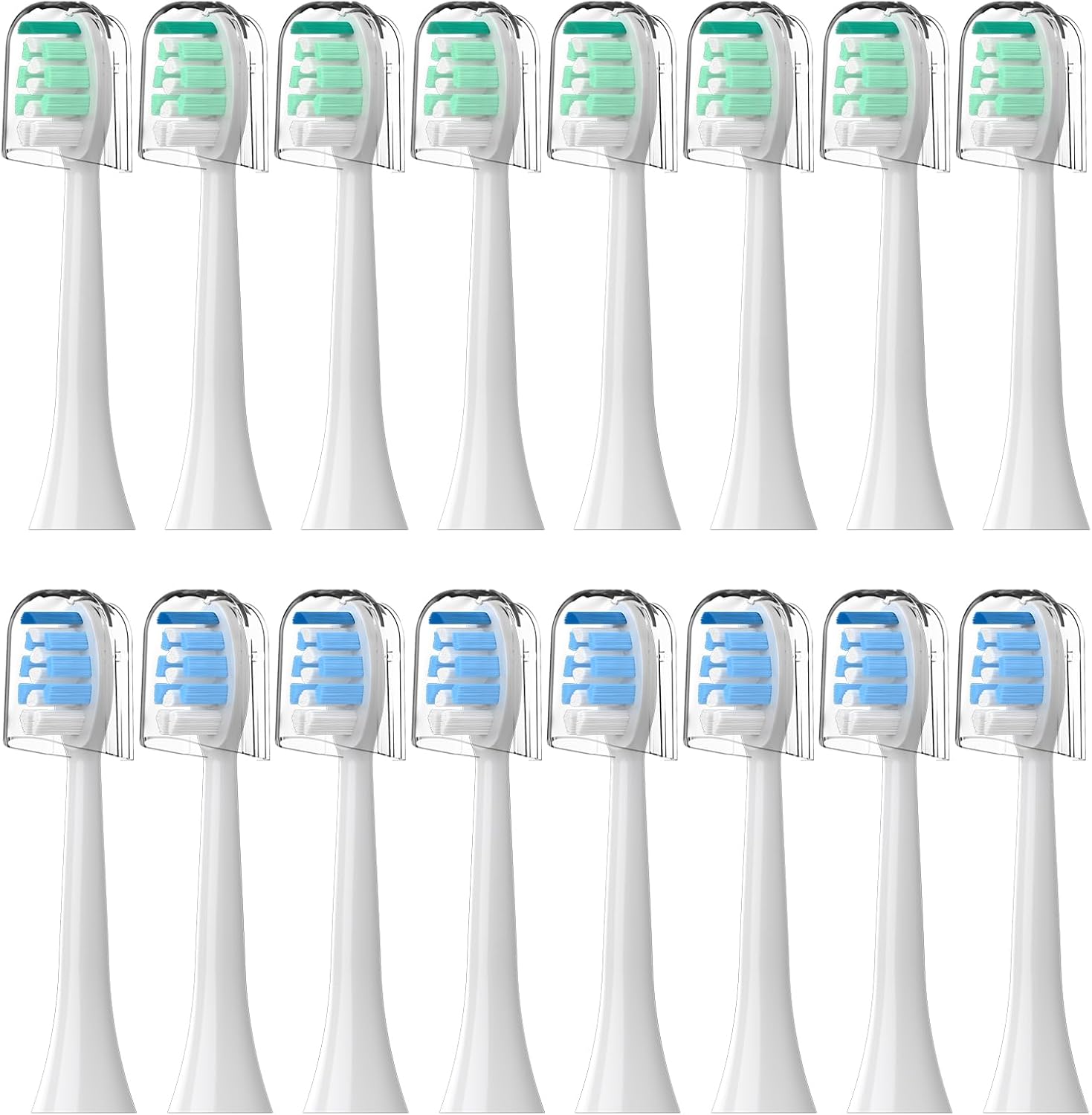 Replacement Toothbrush Heads Compatible with Philips Sonicare：16 Pack Soft Replacement Electric Brush Head for 4100 5100 6100 HX9023/65 W Optimal Control Snap-on System（B&W）