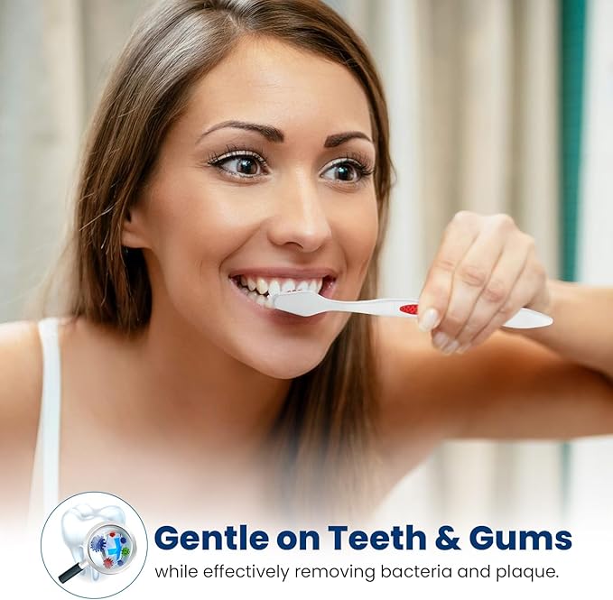 100 Toothbrushes Bulk Wholesale Quantity Standard Size, Dental Care Toiletries, Medium Soft Bristles, Individually Wrapped, Homeless Care, Disposable Use, Hotels, Travel