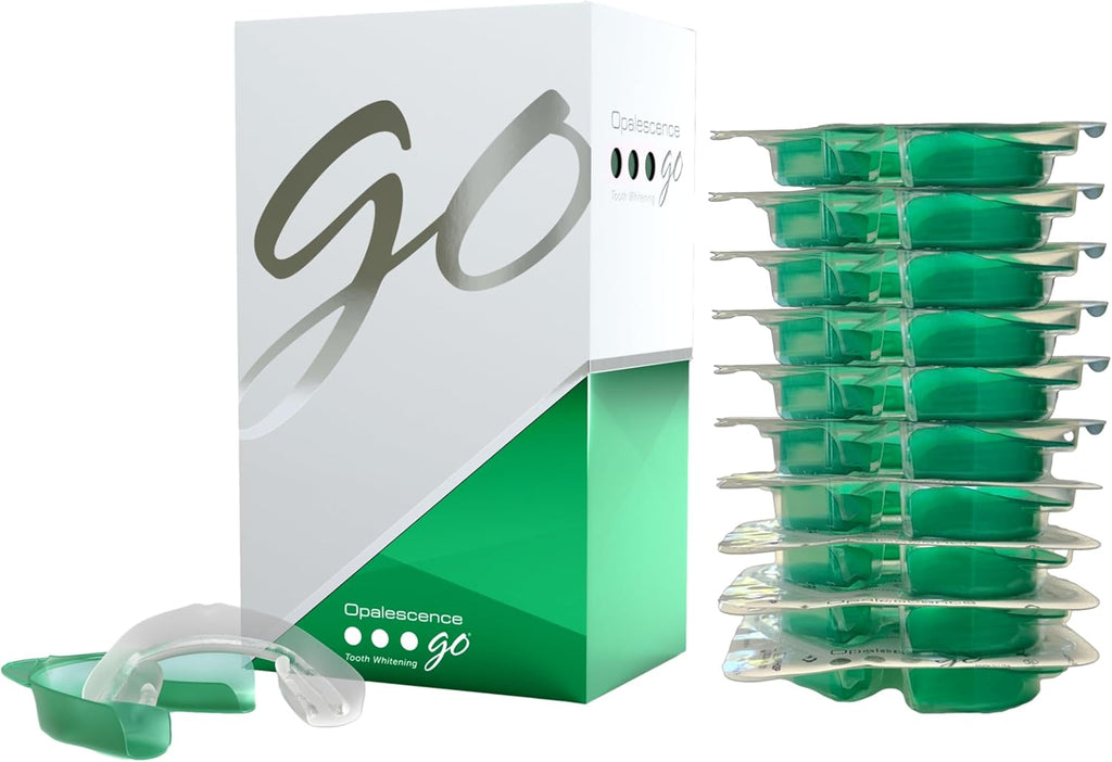 Opalescence Go 10% - Prefilled Teeth Whitening Trays Kit (10 Treatments) - 10% Hydrogen Peroxide - Mint Made by Ultradent Products. Go Teeth Whitening Kit -Mint- GO10-5193-1