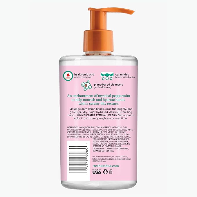 Tree Hut Merry Mint Serum Infused Hand Wash, Nourish & Hydrate Hands, Strengthening Skin Care, Long-Lasting Scent, Cleanse & Lock in Moisture, Cermamides, Holiday Gift & Stocking Stuffer, 11 fl oz