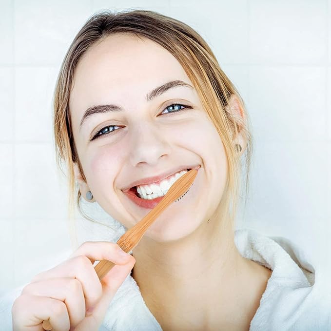 20 Pcs Biodegradable Toothbrushes with Soft Bristles Ergonomic Handle Portable Travel for Hotels Motels and Daily Use Organic Oral Care