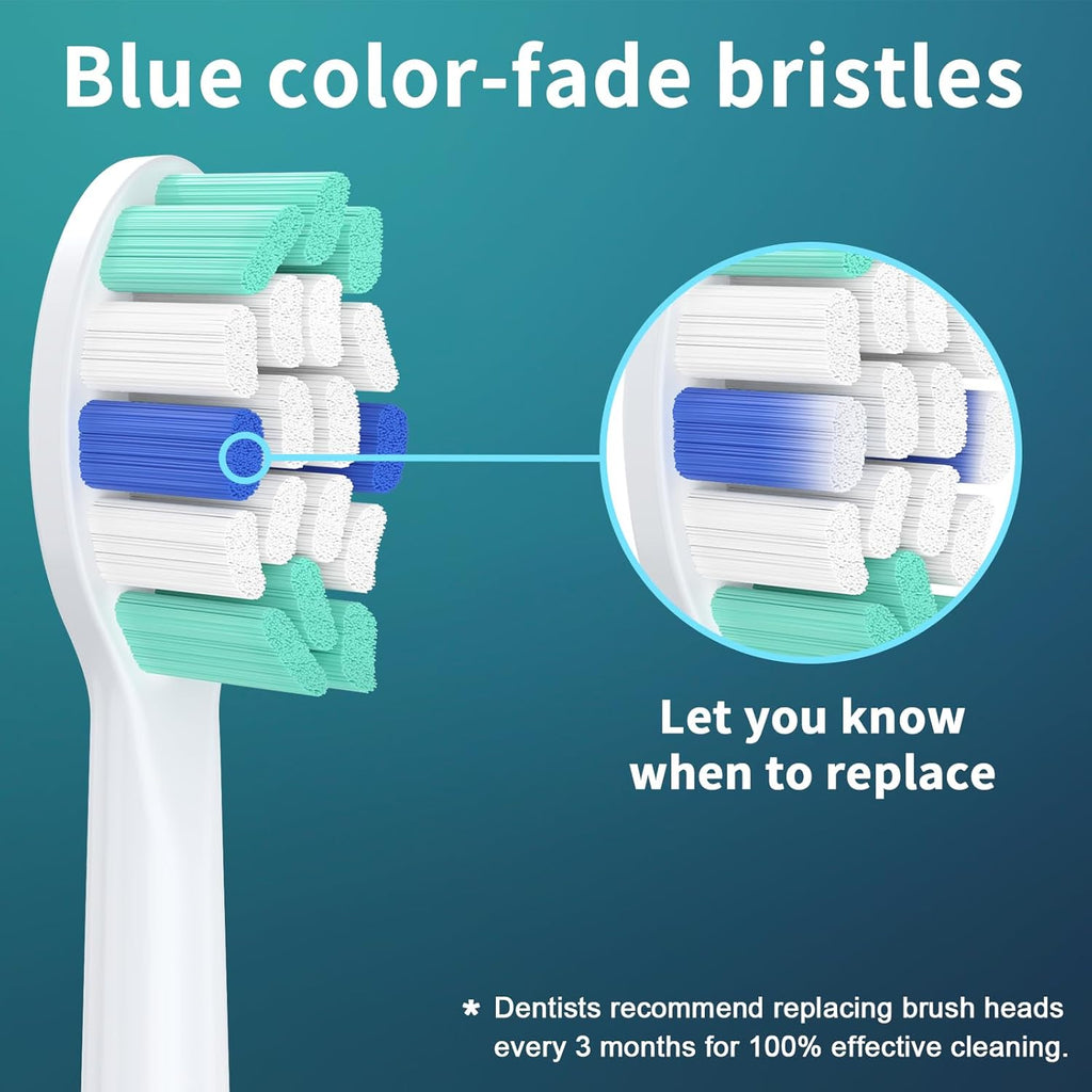 Replacement Heads for Philips Sonicare, Brush Head Compatible with Phillips Sonicare Toothbrush Snap-on Handles, 8 Pack