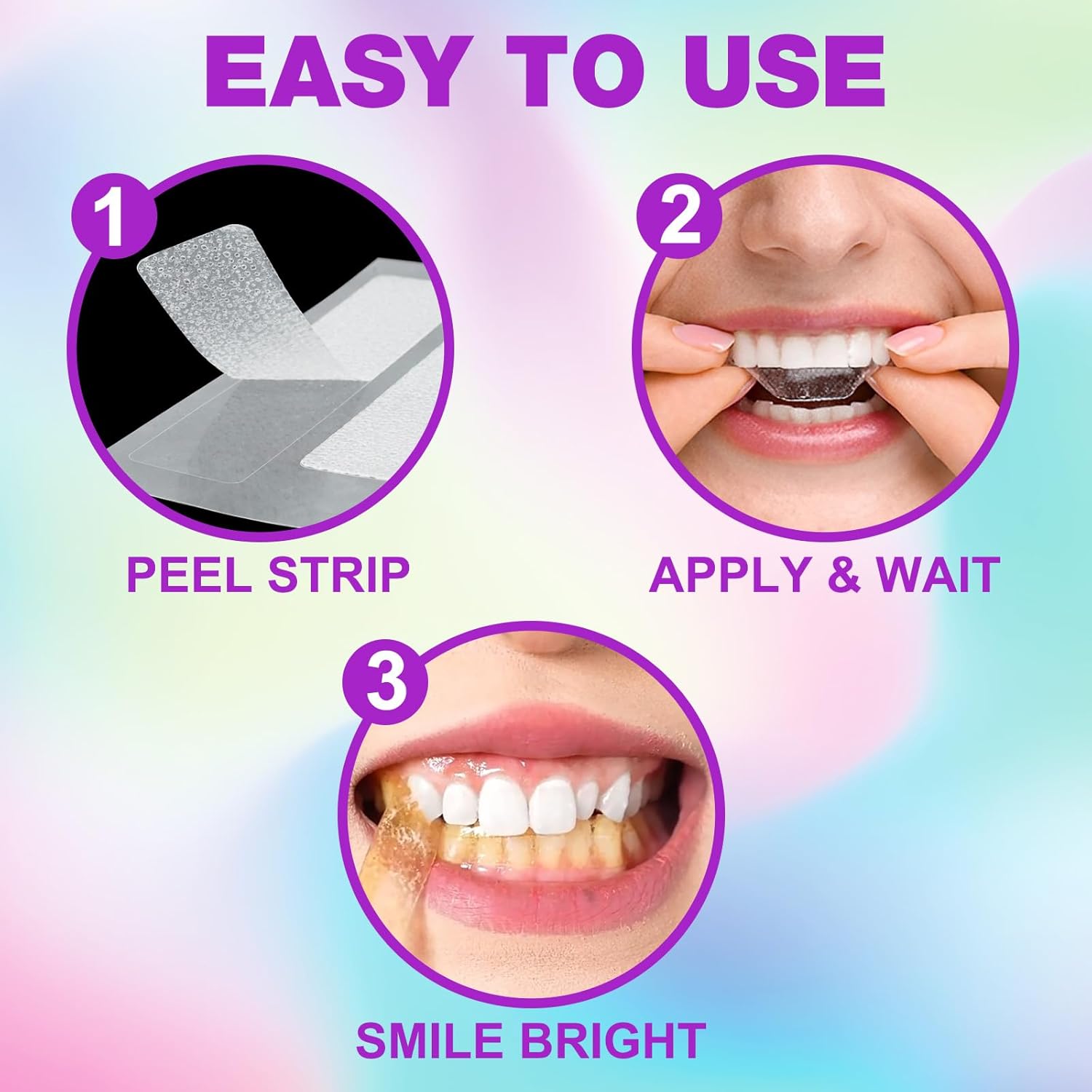 Teeth Whitening Strips,7-Day whitening Strips,Peroxide Free,Sensitive Teeth Whitener,Enamel Safe for Whiter Teeth,Deep Stains Removal,nstant Teeth Whitening Without The Harm (28pcs)