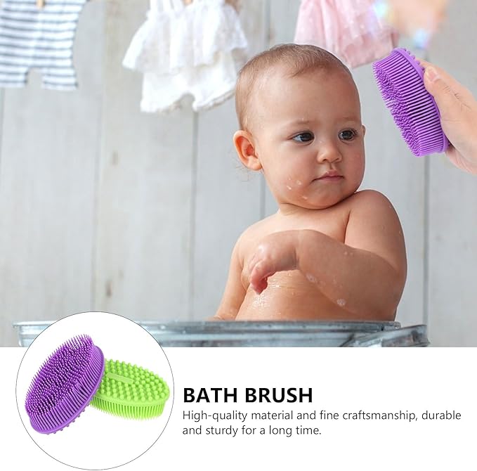 2Pcs Silicone Body Bathing Brush for Soft Bristles Multifunctional Massage and Cleaning Shower Scrubber Portable Lightweight Design for Gentle Skin Care