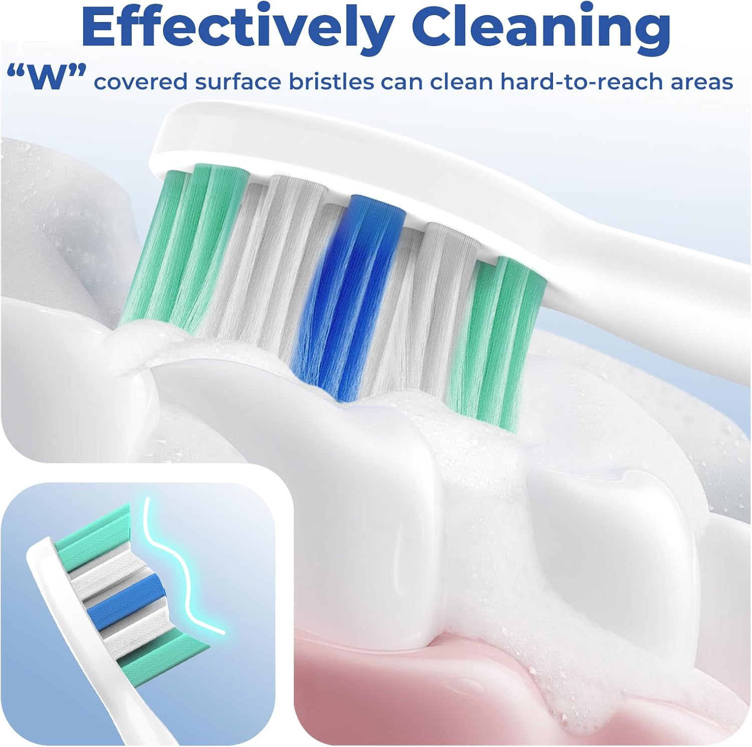 Replacement Heads for Philips Sonicare: Replacement Brush Head Compatible with Philips Sonicare - Toothbrush Heads Soft Compatible with DiamondClean, FlexCare, ProtectiveClean and More, 8 Pack