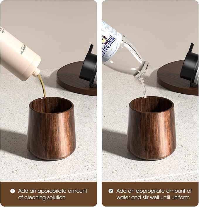 18 Oz Walnut Color Foaming Hand Soap Dispense, Refillable Kitchen Dish Soap Dispenser, Modern Home Decor Soap Dispenser for Bathroom