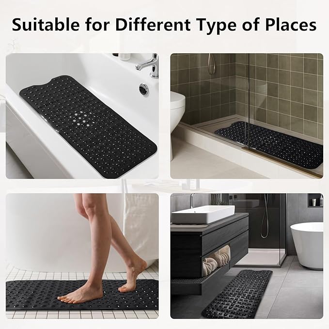 26PC Bathroom Accessories Set - Gorgeous Black Bathroom Set, Bathroom Accessory Set, Black Shower Curtain Set with Bathtub Mats for Shower Tub