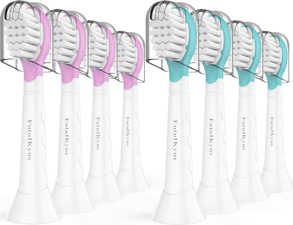 Kids Replacement Heads for Philips Sonicare: 3+ Years Old Children Soft Electric Toothbrush Compact Child Brush Head for Boys Girls, Pink & Blue 8 Pack