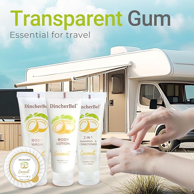 Hotel Amenities 200-Piece Travel Kit: Soap, Shampoo & Conditioner 2 in 1, Body Wash and Body Lotion Bulk Mini Kits for Toiletry Bags - Trial Size Bars & Sets