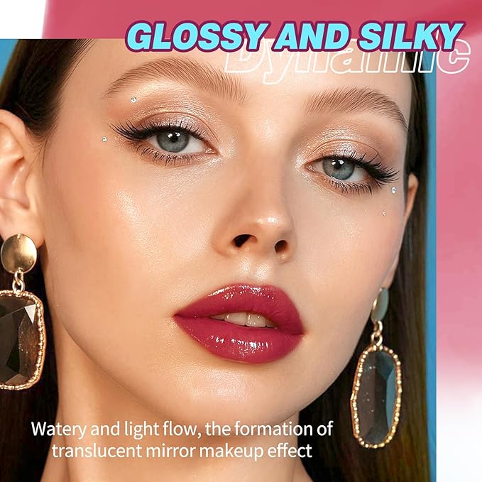 LIP VB Hydrating Gloss Stain – Lip Tint Gloss with 12HR Hydration Long-Lasting Moisture & Shine, Smooth Lip Stain with Glossy Finish, Non-Sticky, Rich Color for All Skin Tones (04# Mauve Rose, 1)