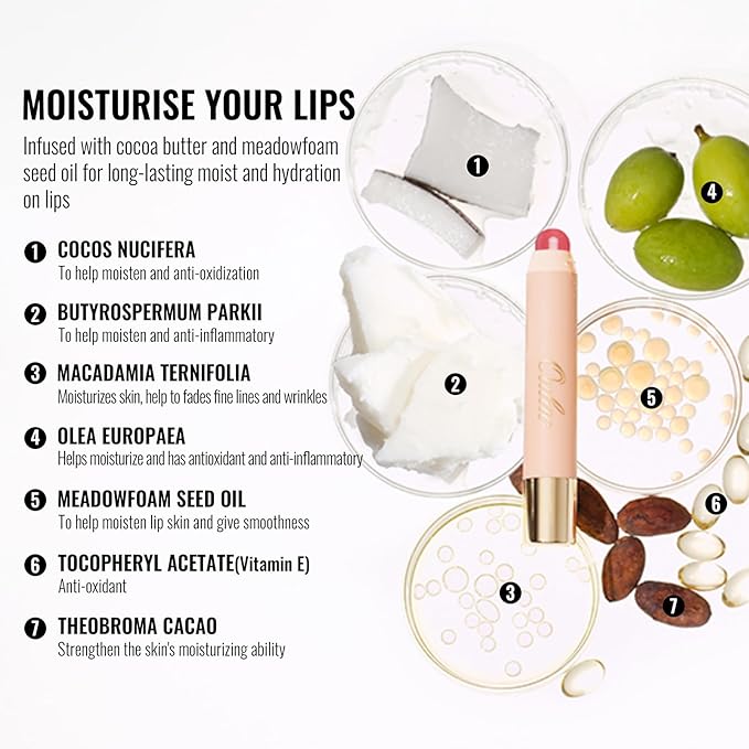 Oulac Magenta Lipstick - Moisturizing Lipstick Tinted Lip Balm for Dry Lips, Hydrating Creamy Lip Crayon & Blush - Lip Color and Cheeks Makeup | 2.48g, JUICY! (04)