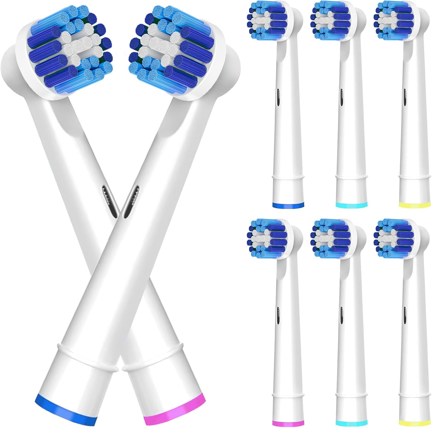 8pcs Replacement Brush Heads Compatible with Braun Oral-B, Professional Electric Toothbrush Heads for Oral B Replacement Heads Refill Pro100/1000/1500/4000/5000/7000/8000/9600 Etc.