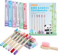 Kids Bamboo Toothbrushes, BPA Free Extra Soft Bristles for Children, Eco-Friendly Natural Bamboo Toddler Toothbrusht, Biodegradable Compostable Tooth Brushes(6 Pack)