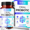 Oral Probiotics & Tongue Scraper for Bad Breath Support - Chewable Dental Probiotic for Teeth & Gums & Fresh Breath - 6 Probiotic Strains - BLIS M18 - Supportive Oral Probiotic - Mint Flavored - 60ct