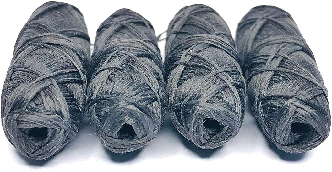 Vegan Biodegradable Bamboo Charcoal Dental Floss Refill Refill | Natural Candelilla Wax | 30M x4 | Peppermint Essential Oil | Eco Friendly Zero Waste Oral Care | 4 Pack
