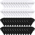 Suclain 48 Pcs Velour Triangle Powder Puff Soft Velour Makeup Puff for Face Powder Makeup Triangle Sponges for Wet and Dry Cosmetic Foundation Loose Mineral Body Tool(Black, White)