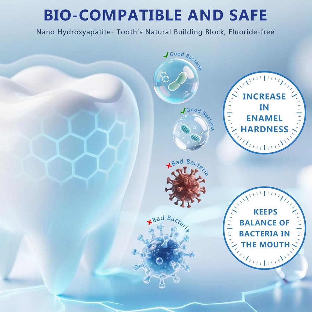 7.5% Hydroxyapatite Toothpaste-Enamel Protection and Tooth Strengthening, Fluoride-Free Safe, Nano Hydroxyapatite Toothpaste Stain Removal, Whitening Tooth, Gentle Mint, Fresh Breath 3pcs