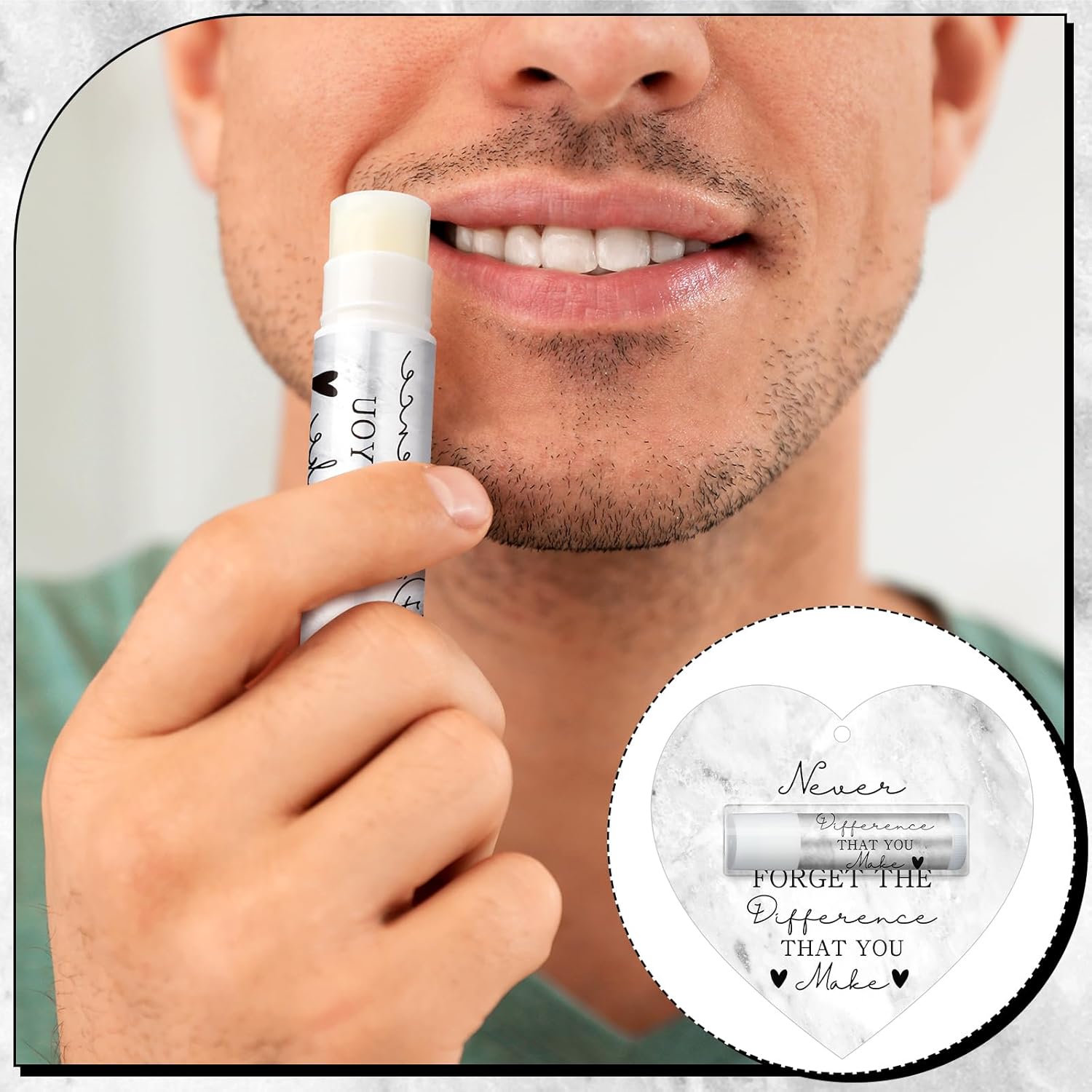 30 Pack Christmas Employee Appreciation Gift Lip Balms Bulk Staff Teacher Team Volunteer Thank You Gift Thanksgiving Christmas Appreciation Party Favor for Women Men(Heart,Fog White)