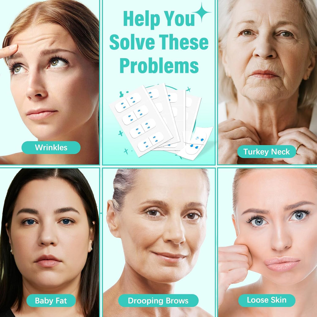 Neck Tape Lifting Invisible, Face Lift Tape Instant Facelift Under Makeup, V Edge Patches Skin Lifter Tapes for Turkey Neck, Loose Sagging Skin, Wrinkle, Jowl, Eye, Double Chin (1 Count (Pack of 200))