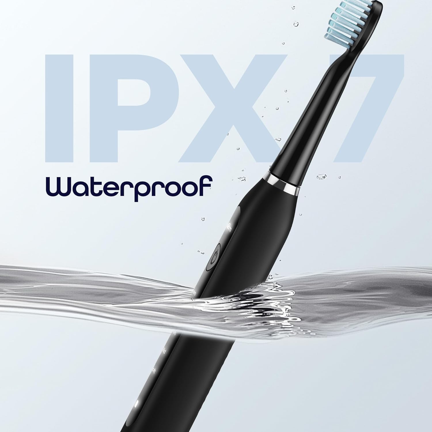 7AM2M Sonic Electric Toothbrush for Adults High Power Rechargeable Toothbrushes with 6 Brush Heads,5 Adjustable Modes, Built-in 2-Minute Smart Timer,3 Hours Fast Charge for 45Days Black