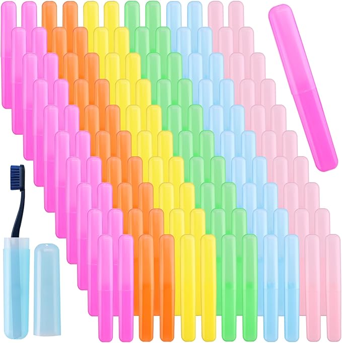 NICEMOVIC 120 Piece Toothbrush Holder, Portable Plastic Dust Proof Breathable, Indoor/Outdoor Travel Trip Camping School