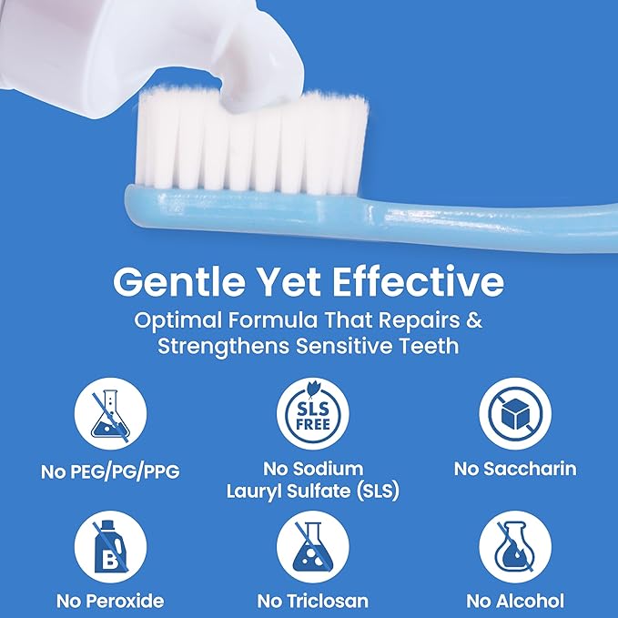 Pearlie White Active Remineralization Fluoride Free Toothpaste - 3.8oz/110gm - Hydroxyapatite Toothpaste for Tooth Enamel Repair - Contains Xylitol - Helps Remove Stains - 1 Pack