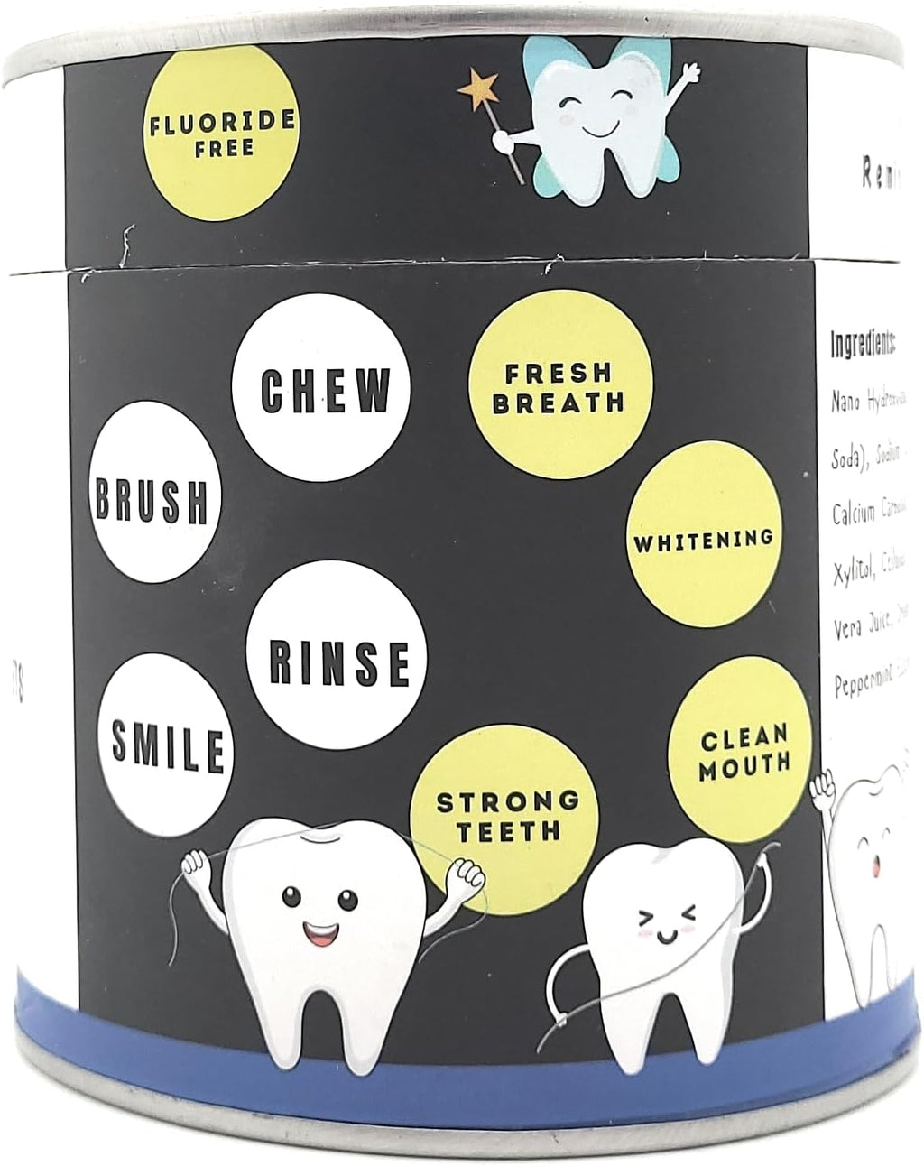 Refill Pack - 365 Toothpaste Tablets - Natural Remineralization & Whitening with Nano Hydroxyapatite - Travel or Daily Use - Fluoride Free (Charcoal365)