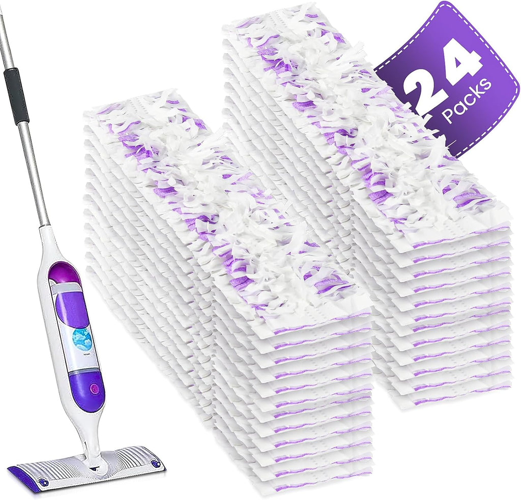 24 Pack Disposable Power Mop Pads Refills Compatible with Swiffer Power Mop Multi-Surface Replacement Mopping Refills Pads for All Hard Floor Cleaning