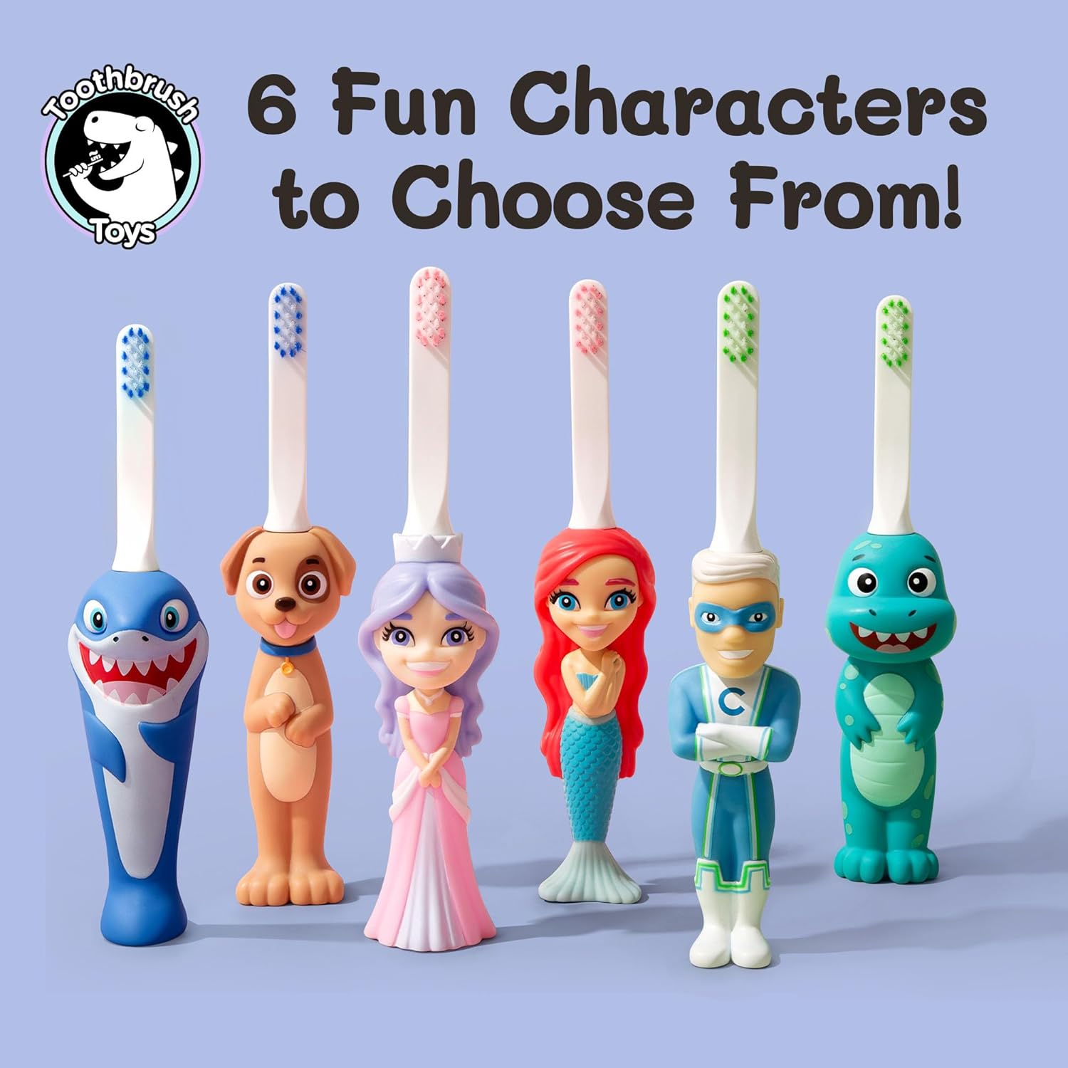 Kids Soft Bristle Dinosaur Toothbrush for Ages 2+, Gentle and Cute Toothbrush for Children with Replaceable Brush Head, Ergonomic Handle Kids Brush for Teeth Care Ideal for Toddlers, Dinosaur Design