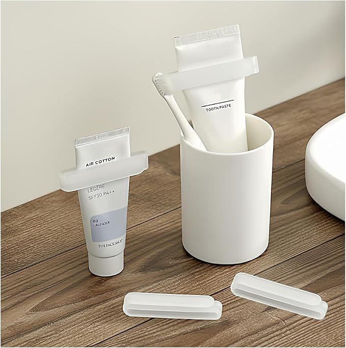 12-Pack Toothpaste Squeezer – PP Toothpaste Tube Squeezers, Toothpaste Dispenser & Tube Squeezer Tool for Bathroom, Works with Creams, Cosmetics in Tubes
