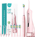 COSLUS Portable Water Flosser with Electric Toothbrush Combo: 2-in-1 Oral Clean Kit for Teeth, Braces, Gums Care - Brushing & Flossing for Adults, Family, Travel Use, BPA-Free, Black, C20 & C41