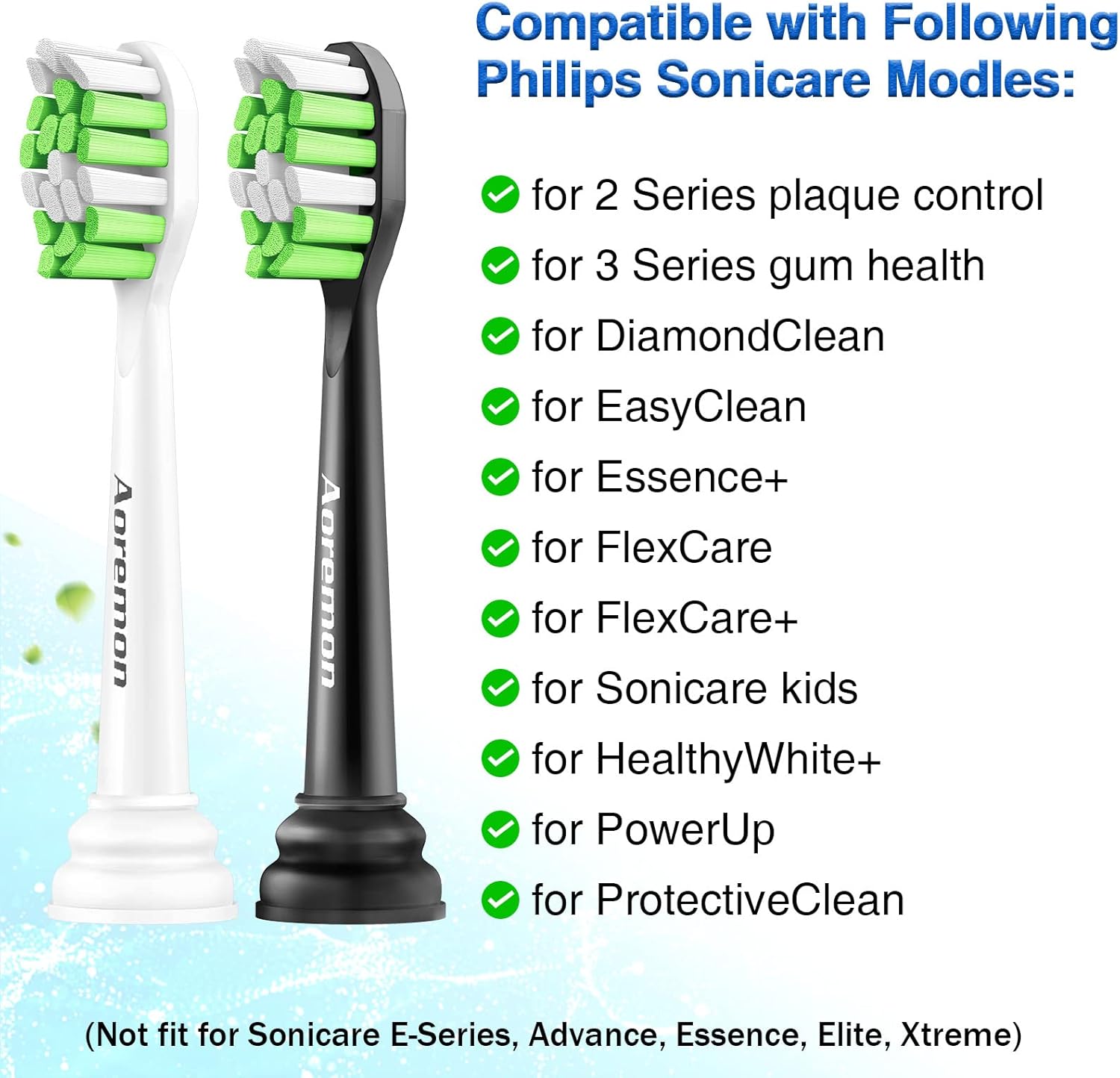 Aoremon Replacement Toothbrush Heads Compatible with Sonicare DiamondClean W C2 G2 W2 C1 C3 4100 5100 6100, 12 PCS Replacement Heads for Philips Sonicare Electric Toothbrush
