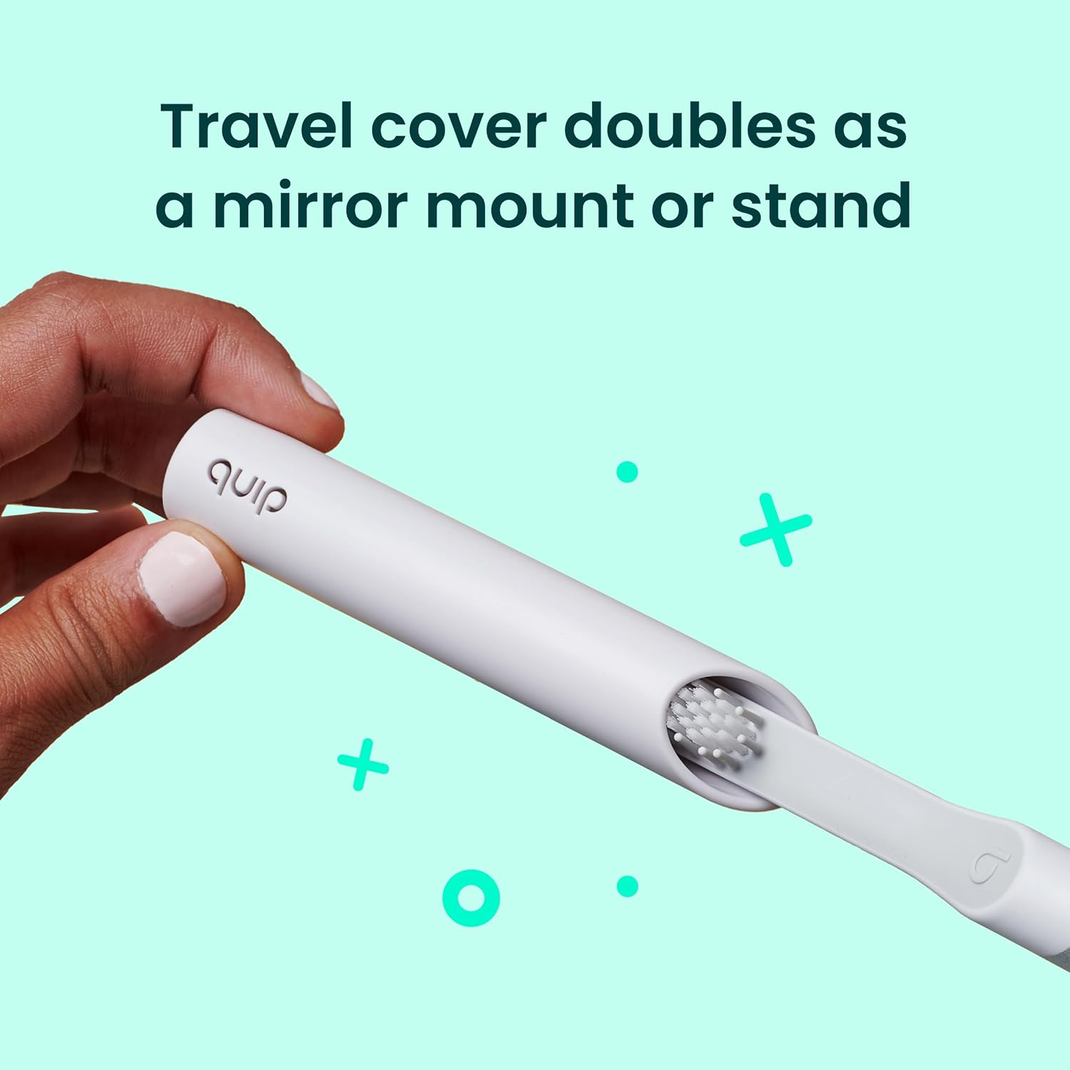 Quip Sonic Electric Toothbrush for Adults - Time Travel & Soft Bristles with Travel Case & Replacement Brush Head - 3 Month Battery Life, Plastic Handle - Sage Green