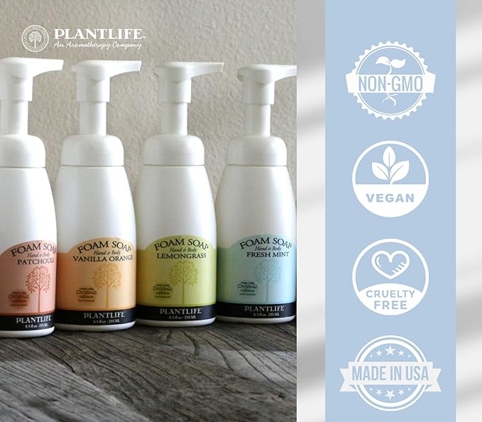 Plantlife Fresh Mint Foam Soap Refill - Plant-based Foam Soap for All Skin Types - Ideal for use as a Hand & Body wash - Made in California 16 oz
