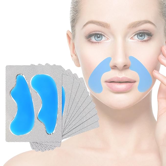 10 PCS Facial Wrinkle Patch, Forehead Moisturizing Patch for Smooth Smile Line, Frown Line & Crows Feet, Facial Pads for Under Eyes, Lips, Forehead