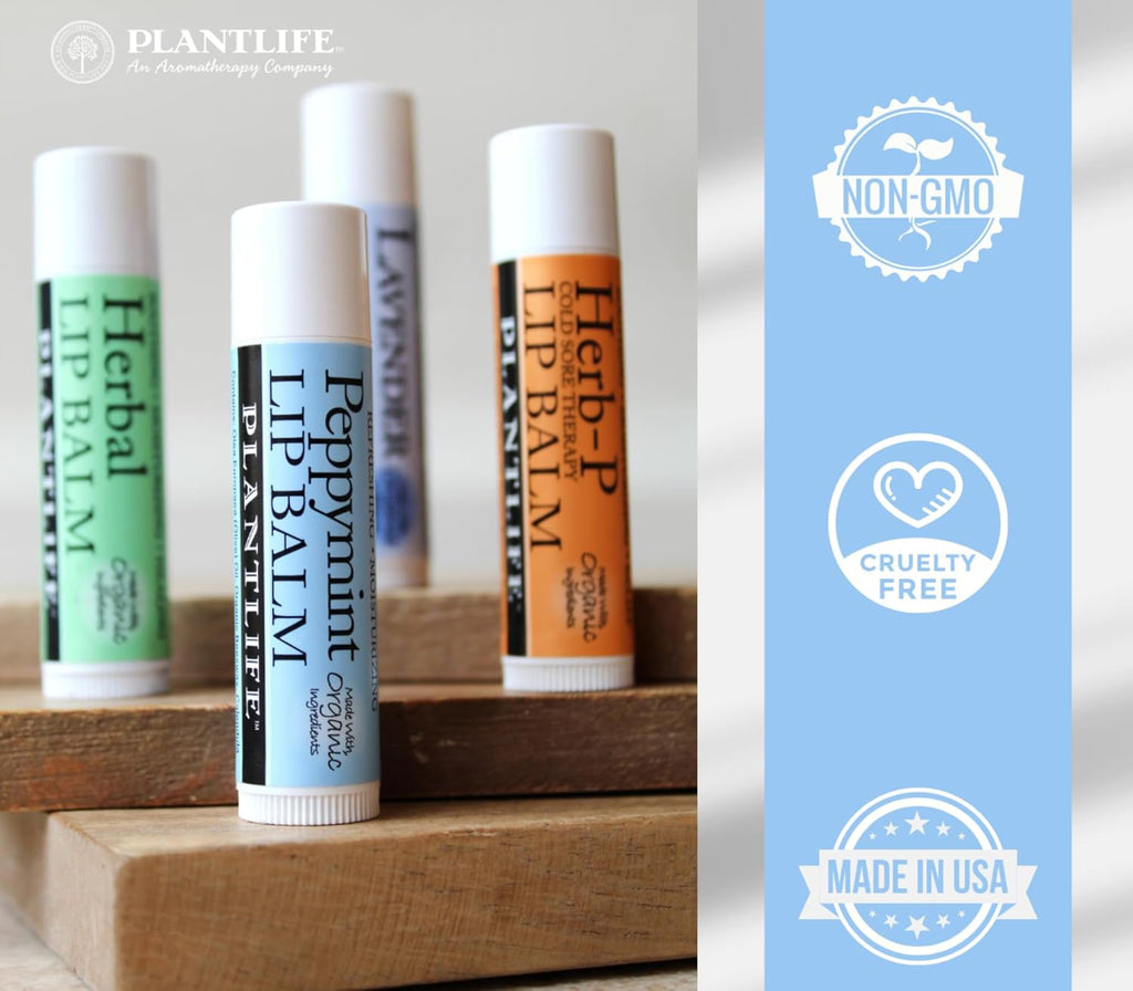 Plantlife Lavender Lip Balm - Organic Made with Beeswax, Calendula & Chamomile - Soothing Balm for Chapped Lips - Moisturize Lips & Works on Minor Cuts - Made in California