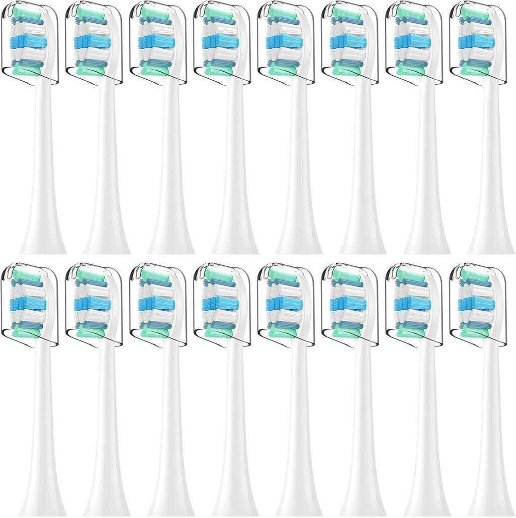Toothbrush Heads for Philips Sonicare Replacement Brush Heads with Protective Cover Soft Dupont Bristles Electric Toothbrush Replacement Heads for Oral Health, 16 Pack