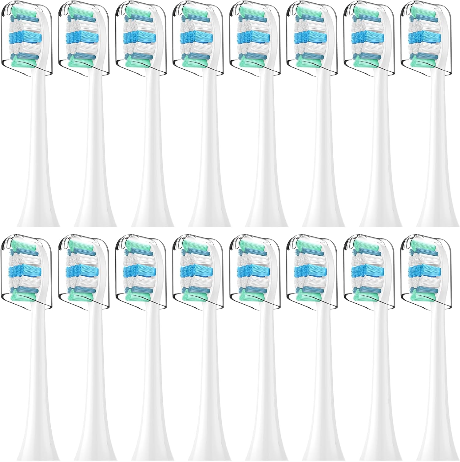 Toothbrush Heads for Philips Sonicare Replacement Brush Heads with Protective Cover Soft Dupont Bristles Electric Toothbrush Replacement Heads for Oral Health, 16 Pack